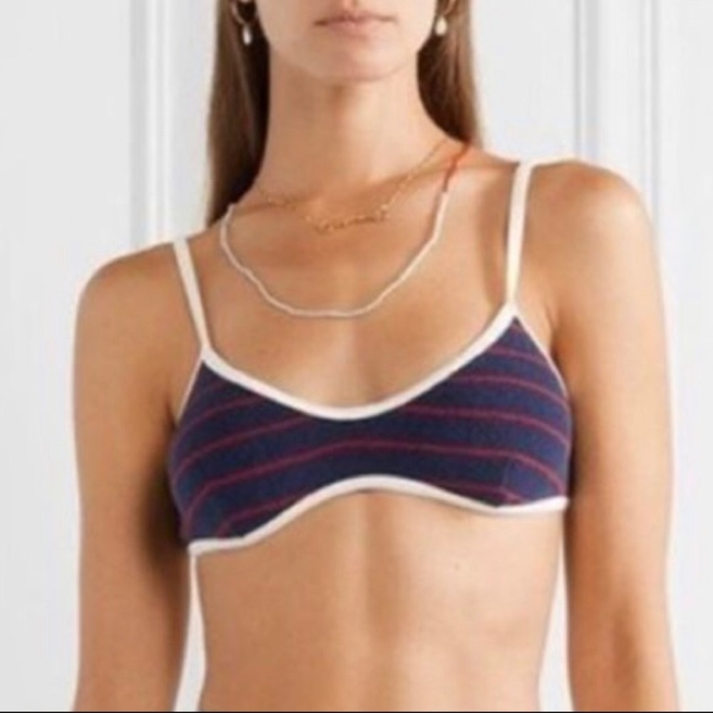 SOLID & STRIPED X REDONE COLLAB NANTUCKET TERRY CLOTH BIKINI TOP!
